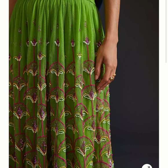 Anthropologie beaded beautiful midi tulle holiday ❄️❄️dress - Picture 4 of 6